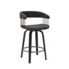HomeRoots 26" Black Faux Leather Swivel Counter Height Bar Chair - 4 of 4