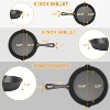 NewHome"3-Piece Pre-Seasoned Cast Iron Skillet Set 6/8/10 Inch, Non-Stick, Oven Safe, Heat-Resistant Frying Pan"Black - 4 of 4