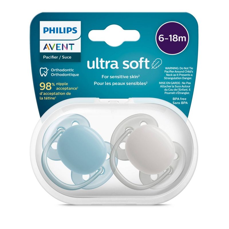 Avent Philips Ultra Soft Pacifier 6-18 Months - Misty Dawn/Silk Beige - 4pk, 3 of 12