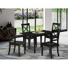HomeStock 5-Pc Black Finish Solid Wood Top - Rectangular Dining Room Set with Butterfly Leaf - Seats 4 - 2 of 4
