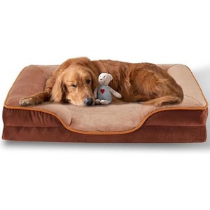 Gsluuk 42'' Orthopedic Dog Bed for X-Large Dog, Memory Foam Dog Bed, Egg-Crate Foam Dog Couch Bed with Washable Removable Cover, Brown - 1 of 1