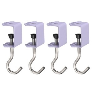 Unique Bargains Space-Saving Design Adjustable Desk Mount Clamp Hooks and Hangers 0.2"-1.4" 4 Pcs - 1 of 4