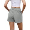Womens High Waisted Pleated Tie Waist Casual Shorts Elastic Waist Wide Leg Shorts - 2 of 4