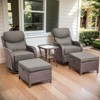 POCASSY Outdoor Swivel Rocker Patio Swivel Chairs Set of 2, 6" Thick Cushions All Weather Brown Wicker Swivel Glider Chairs with High Back for Porch - 2 of 4
