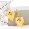 Ross-Simons 1.40 ct. t.w. Multi-Gemstone Leaf Drop Earrings in 18kt Yellow Gold Over Sterling - 3 of 4