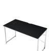Gulches Writing Desk with Sled Base ¨C Contemporary Aesthetic, Chrome Frame, X-Shape Cross Bar & 4-Tier Shelf Bookcase - 3 of 4