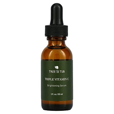 Tree To Tub Vitamin C Serum - Triple Vitamin C + Hyaluronic Acid - Hydrating Antioxidant Serum for Dry, Sensitive Skin, Maximum Anti-Aging, and Glow