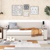 Twin Size Upholstery Daybed with Storage Arms, Trundle and USB Design - 2 of 4