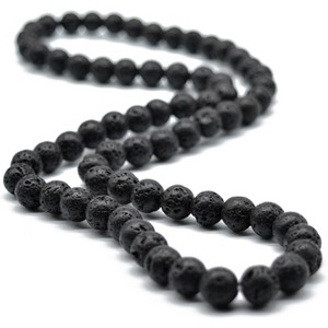 Mens Tiger Eye Lava Stone Beaded Choker 8mm Anxiety Relief Jewelry - 1 of 4