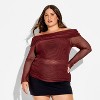 Women's Long Sleeve Off the Shoulder Party T-Shirt - Wild Fable™ - 2 of 3