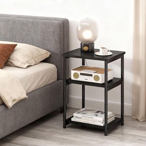 COZONY 3-Tier Side Table with Storage, Small End Table & Telephone Table, Metal Frame Tall Nightstand for Living Room, Bedroom, Office, Bathroom - 1 of 4
