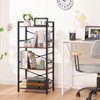 Aoibox 4 Tier Small Industrial Bookshelf Narrow Bookcase Organizer Space Saving Storage for Bedroom Office Living Room - 2 of 4