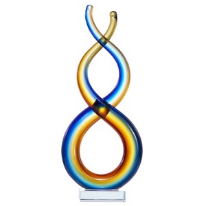 Luxury Lane Hand Blown Wave Sommerso Art Glass Sculpture - 1 of 4