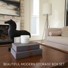 Photo Storage Boxes with Lids - Set of 2 Linen Organizers for Pictures, Documents, Scrapbooking Supplies, Keepsakes & Memories - 2 of 4
