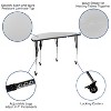 Emma and Oliver Mobile 47.5" Half Circle Wave Flexible Collaborative Grey Adjustable Height Activity Table - image 3 of 4