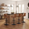 HOMLUX Genuine Leather Adjustable Swivel Bar Stool with Tufted Backrest - 4 of 4