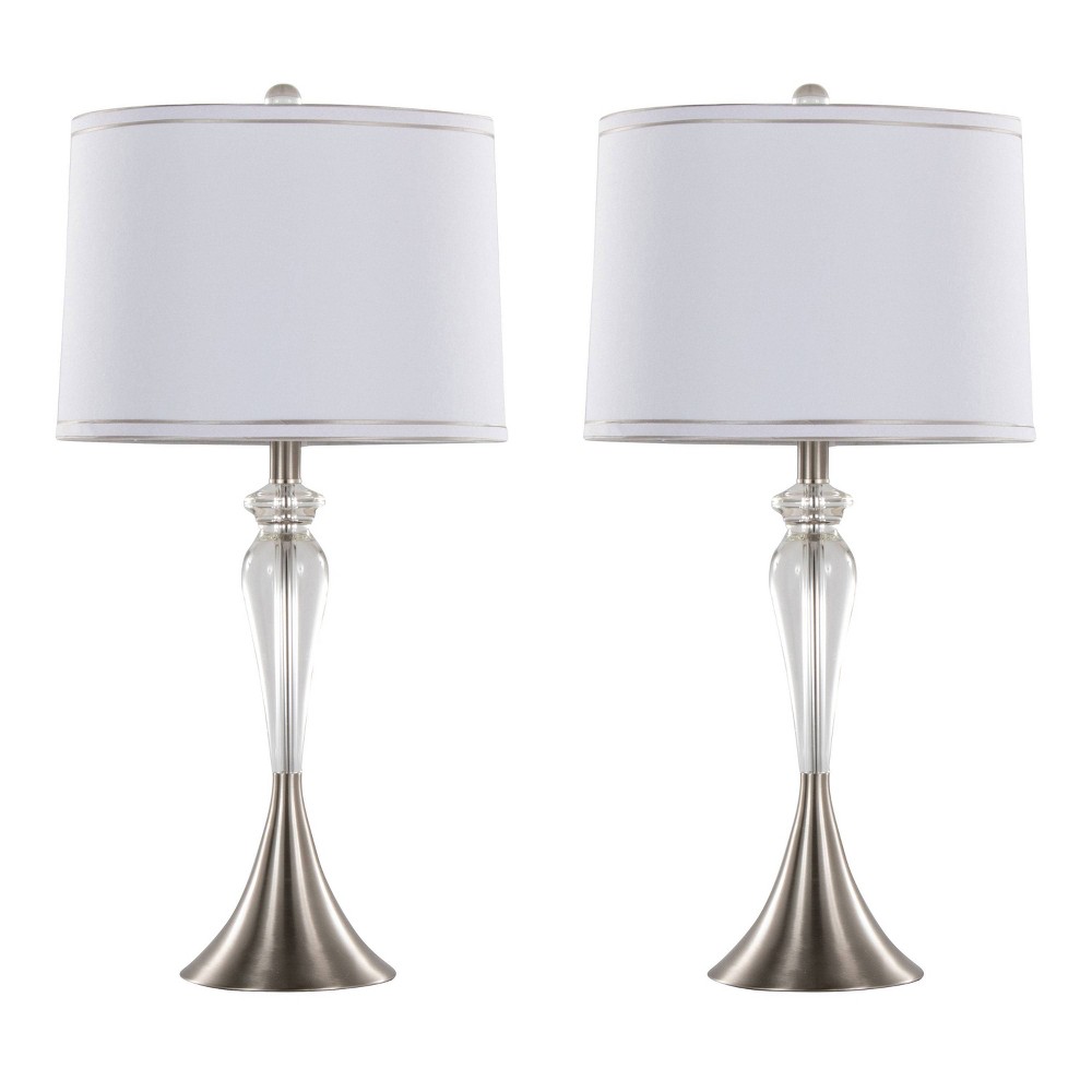 Photos - Floodlight / Street Light LumiSource  Ashland 28" Contemporary Table Lamps Clear Crystal,(Set of 2)