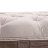 HOMCOM Vintage Semi-Circle Hallway Bench Tufted Upholstered Velvet-Touch Fabric Accent Seat with Rubberwood Legs, Off White - 4 of 4