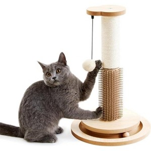Wooden 4-in-1 Cat Scratcher with Natural Sisal Ropes - 1 of 4