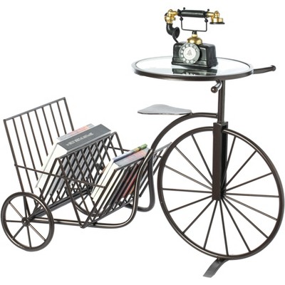 Vintiquewise Metal Bicycle Bike Phone Table Book Magazine Rack