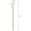 Duovlo 20pcs Calla Lily Bridal Wedding Bouquet Lataex Real Touch Artificial Flower Home Party Decor (Pure White) - 2 of 4