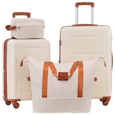 2 Piece (20/24In)Luggage Set With Travel Duffel Bag And Toiletry Bag,Lightweight Expandable Hardshell Luggage Sets With TSA Lock-Cuddlewood