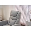 Cotton Linen/Teddy Fabric Nursery Rocking Chair, Upholstered Accent Chair With Adjustable Footrest 4W -ModernLuxe - 4 of 4