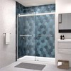 Brushed Nickel Finish Bypass Shower Door with 5/16 Tempered Glass, Sliding Style" - image 2 of 4