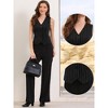 INSPIRE CHIC Women's Striped V Neck Sleeveless Button Down Fully Lined Dressy Blazer Vest with Pockets - 2 of 4