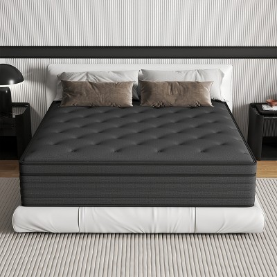 CHEVNI 12-14 Inch Mattress in a box Hybrid Spring Memory Foam Medium Firm Gray