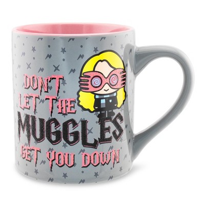 Silver Buffalo Harry Potter Luna Lovegood Muggle Glitter Ceramic Mug | Holds 14 Ounces