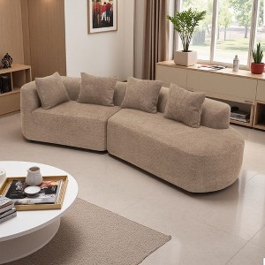 116" Modern Curved Sectional Sofa with Chaise Lounge & Compressed Sponge - 1 of 4