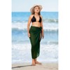 LA LEELA Long Beachwear Sarong Coverups for Women Summer Beach Sarong Swimsuit Wrap Skirt Chiffon Bikini Cover Ups One Size Green, Solid - 2 of 4