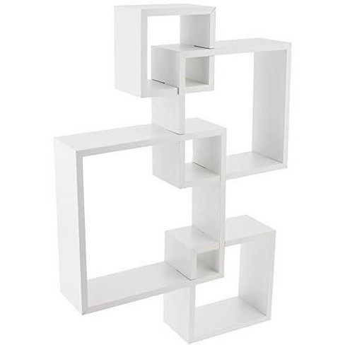 Greenco 4 Cube Intersecting Shelves, White Finish : Target