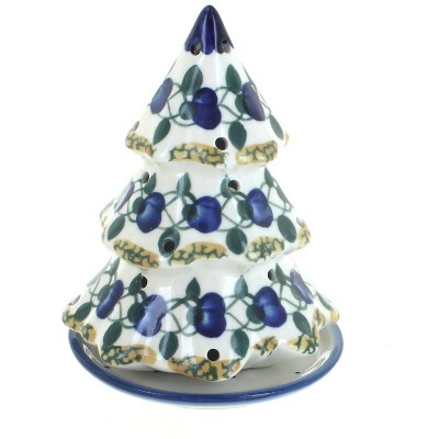 Blue Rose Polish Pottery Primrose Christmas Tree Luminary