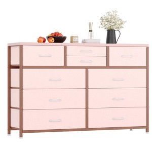 Dresser for Bedroom TV Stand for 55” TV, Entertainment Center with 10 Drawers, Storage Organizer Unit for Living Room, Closet, Hallway - 1 of 4