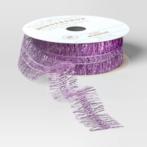 36' Christmas Premium Tinsel Ribbon Purple - Wondershop™ - 1 of 3