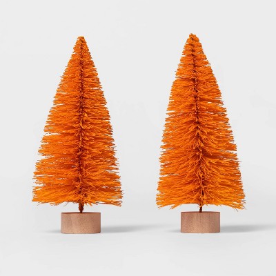 2pk Bottle Brush Tree Orange Halloween Decorative Sculpture - Hyde & EEK! Boutique™