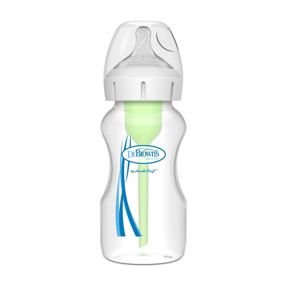 Photos - Baby Bottle / Sippy Cup Dr.Browns Dr. Brown's 9oz Anti-Colic Options+ Wide-Neck Baby Bottle with Level 1 Slo 