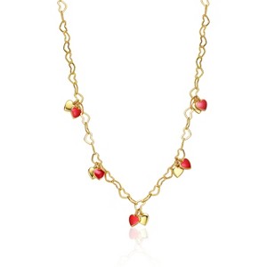 Guili 14K Gold Plated Red Heart Enamel Charm Necklace for Toddler/Kids- A Cute and Vibrant Piece Designed to Add a Little Love and Sparkle - 1 of 2