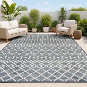 JONATHAN Y Zana Modern Geometric Moroccan Reversible Machine-Washable Indoor/Outdoor Area Rug - 1 of 4