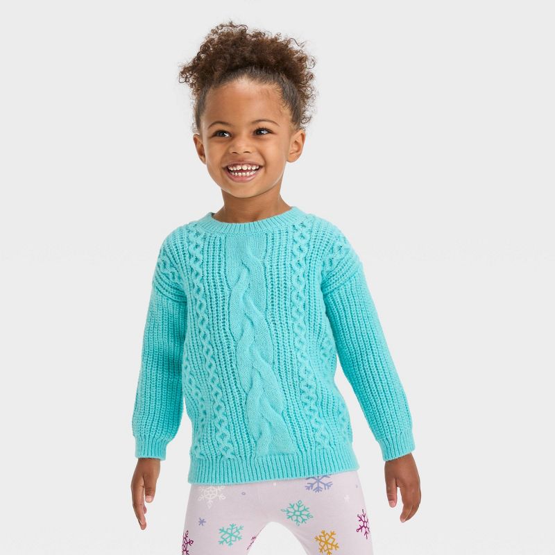 Toddler Girls' Cable Pullover Sweater - Cat & Jack™, 1 of 5