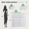 Dresser for Bedroom with 9 Fabric Drawers, Tall Chest Organizer Units for Clothing, Closet, Storage Tower with Cabinet, Metal Frame, Wooden Top - 3 of 4