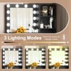 Aukfa Vanity Desk with Mirror and 3 Lighting Modes, Makeup Vanity with Glass Top and Storage Shelves, Dressing Table with 2 Drawers and Cabinet - 3 of 4