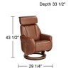 BenchMaster Brown Swivel Faux Leather Recliner Chair Modern Armchair Comfortable Manual Reclining Footrest Headrest for Bedroom - 4 of 4