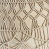 HomeRoots 20" Cream Cotton Tufted Round Geometric Pouf Ottoman - 4 of 4