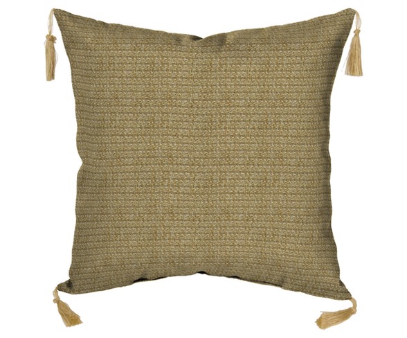 Trevor Stripe Espresso 2pc Outdoor Toss Pillow Set w/ Tassels - Brown - Bombay Outdoors