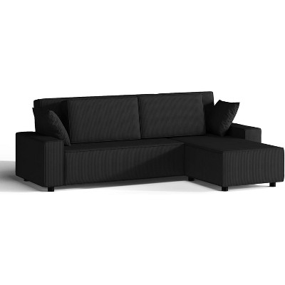 Corduroy Stripe 96 Inch Large Couch, Modern L Shaped Oversized Sectional Sofa with Deep Seat, Comfy Modular Couch