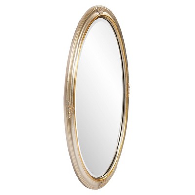 Carlton Silver and Gold Wood Oval Wall Mirror
