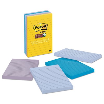 Post-it Pads in New York Colors Notes 4 x 6 90-Sheets/Pad 5 Pads/Pack 6605SSNY